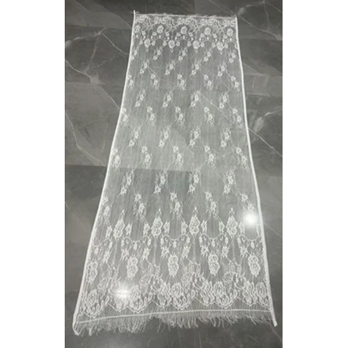 Raschel Dupatta Net Fabric - Color: White