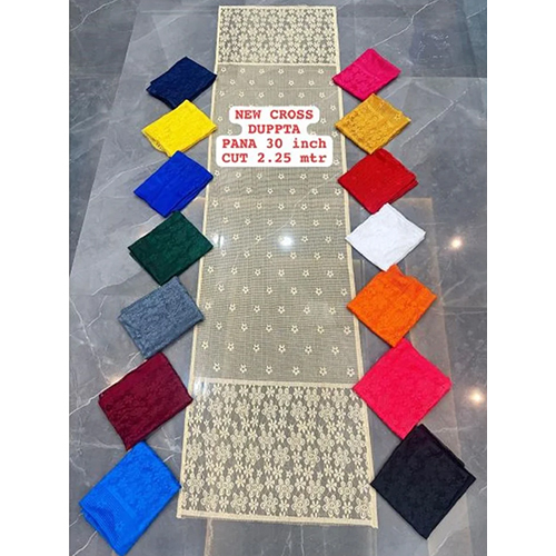 Ladues Cross Net Dupatta - Color: Various Available