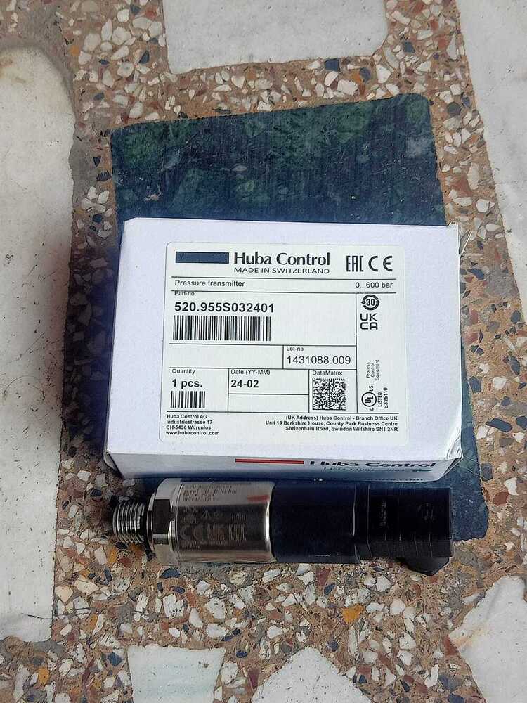 Huba Control Pressure Transmitter Part No 520.955s032401 Range 0-600 Bar