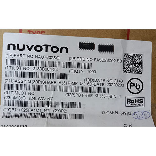 Nau7802Sgi Nuvoton Microchip Microcontroller - Size: Standard