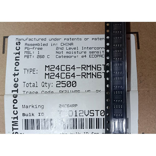 Stm M24C64-Rmn6T Stm Integrated Circuit - Usage: Industrial