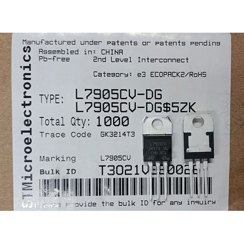 STM L7905CV-DG STM Integrated Circuit