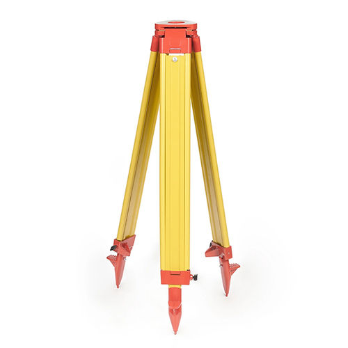 Wooden Total Station Stand - Color: Yellow And Red