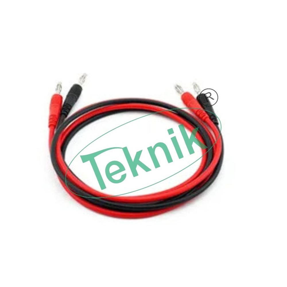 Banana Plug To Banana Plug Cable Test Lead Wire Cable Set - 100cm Overall Length, Max Current 15a, Colors: Black & Red | Ideal For Engineering Electronic Instruments