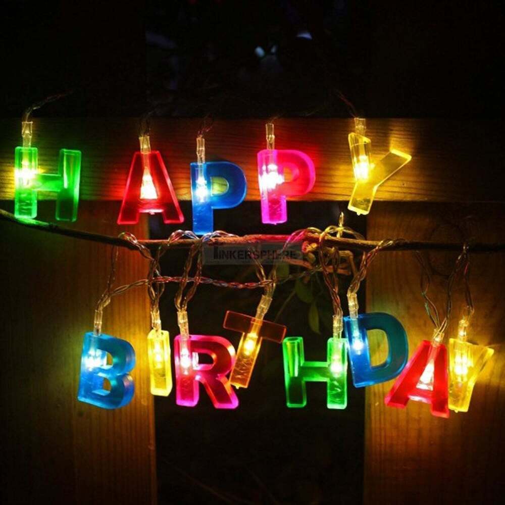 Decoratives Plastic Happy Birthdays 13 Led Letter Battery Operated String Lightss