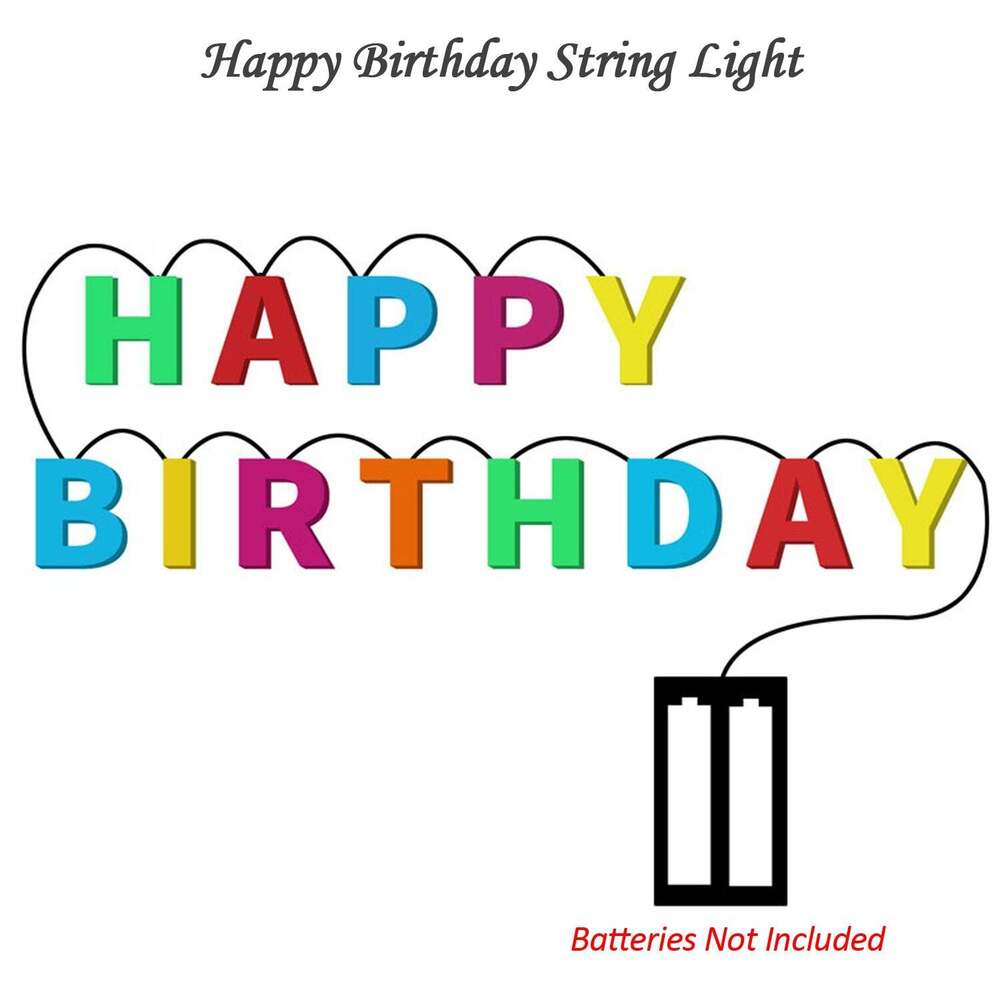 Decoratives Plastic Happy Birthdays 13 LED Letter Battery Operated String Lightss
