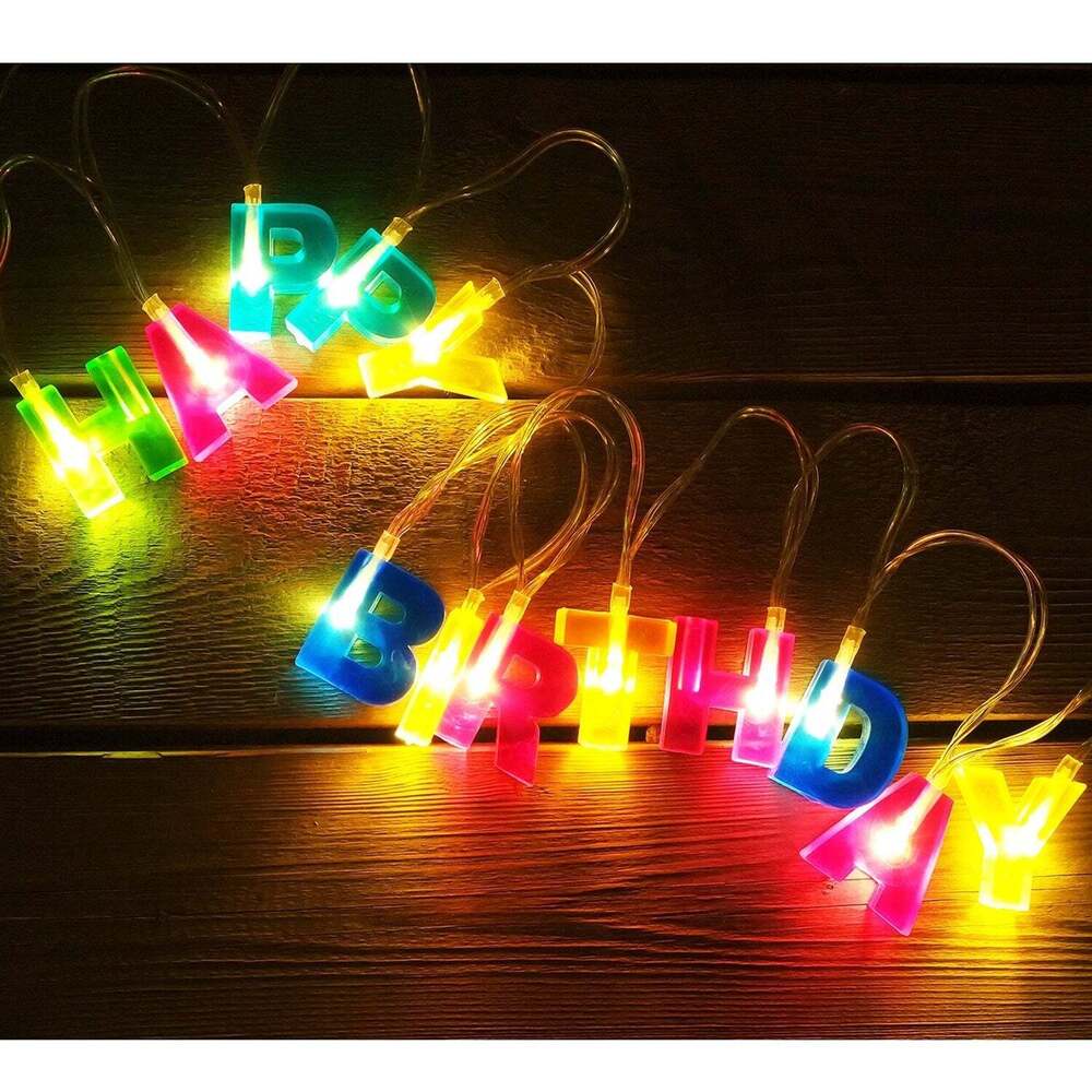 Decoratives Plastic Happy Birthdays 13 LED Letter Battery Operated String Lightss