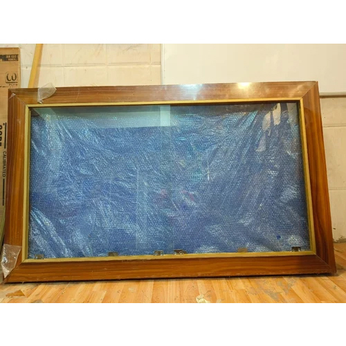 Blue Sliding Glass Notice Board