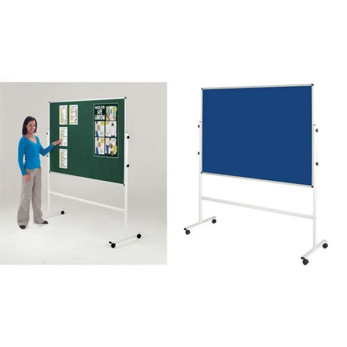 Notice Board With Movable Stand - Color: Green And Blue