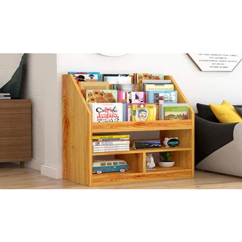 Yellow Wooden Magazine Stand