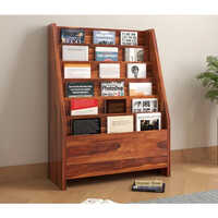 Office Wooden Magazine Stand - Color: Green And Blue