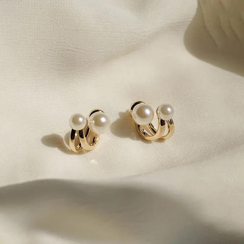 Cherrry Box Earrings For Girls - Color: White & Golden