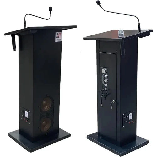 5 Feet Black Podium Lecture Stand - Design: Standard