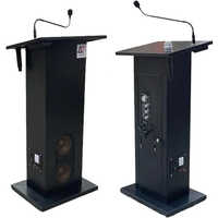 Podium Lecture Stand - 5 Feet Height, Durable Black Design | Polished Finish, Easy To Clean
