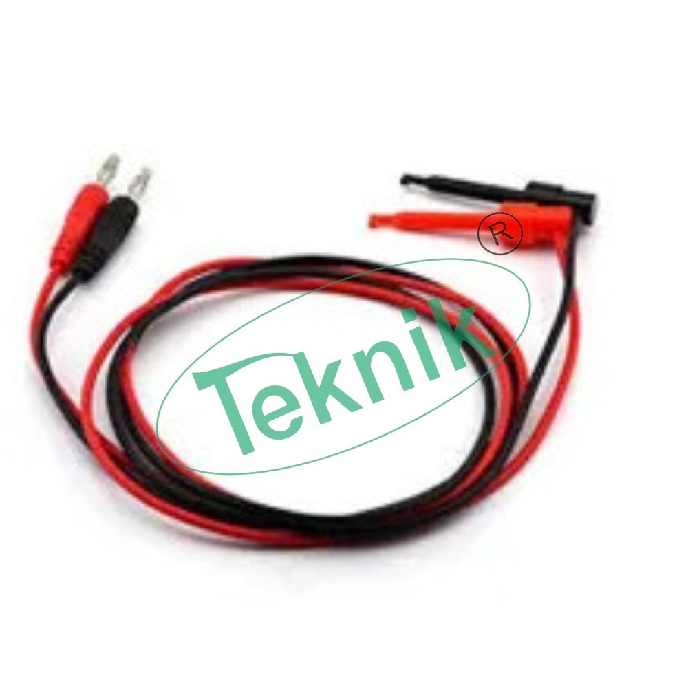 Banana To Mini-grabber Set - 22awg Cable, 100cm Length, 4mm Security Banana Plug, 6mm Test Hook | Ideal For Engineering Electronic Instruments