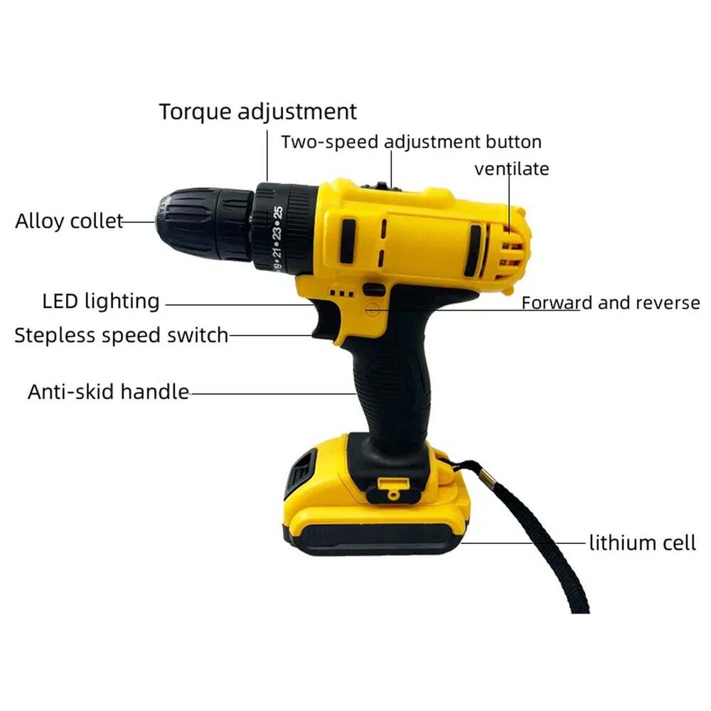 24 V lithium Double battery cordless drill sets