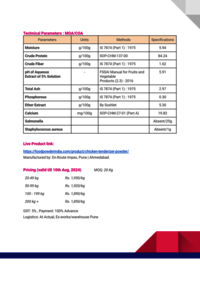 Dry Chicken Breast powder for Export