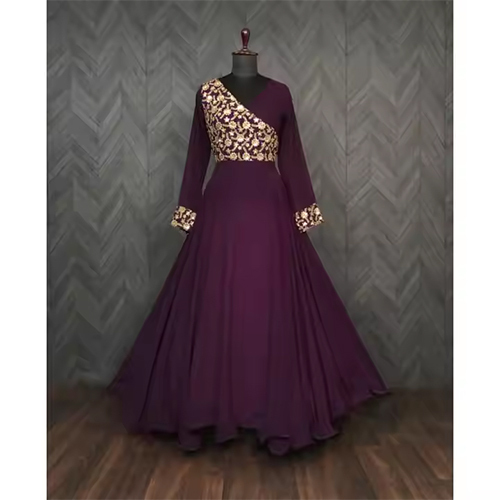 Premium Ethnic Designer Readymade Gown Collections Hand Drawn Floral Embroidered Indian Pakistani Wear Adults Fashionable Hand