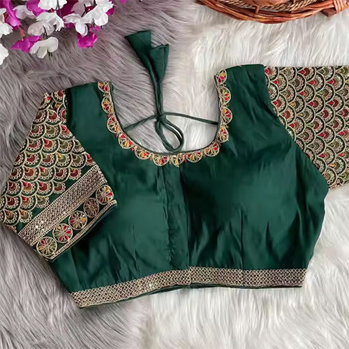 New Designer Party Wear Embroidery Blouse Indian Ladies - Color: Green