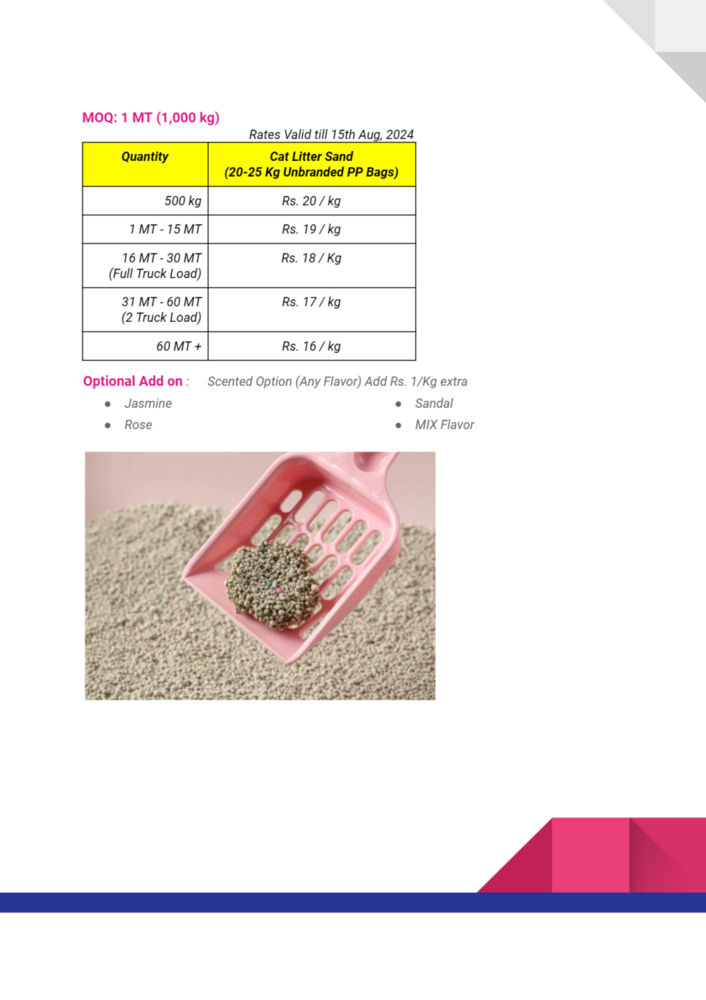 Bentonite Cat Litter for Export