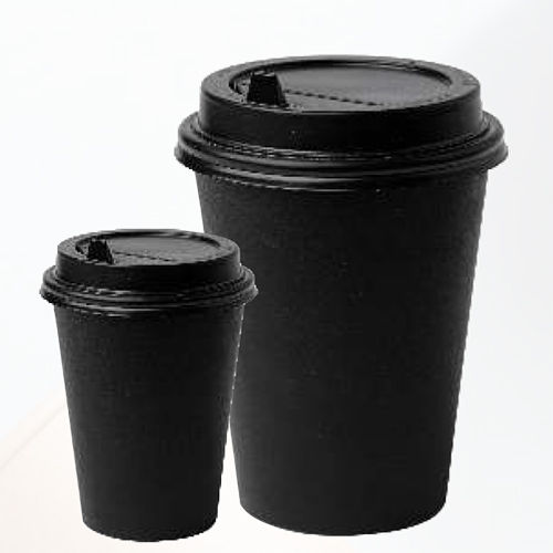 80Mm Reclosable Plastic Lid Paper Lid Straw Cut Dome Lid - Color: Black