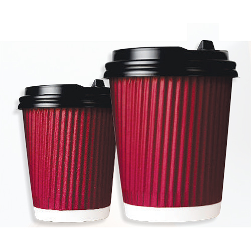 6 Oz Ripple Wall Paper Cup (Pe) - Color: Red & Black