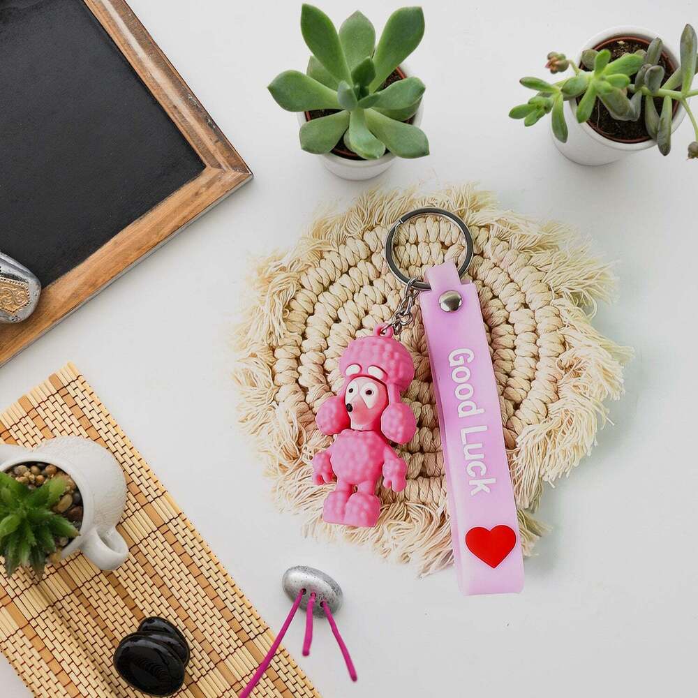 Cute Cartoon Silicone 3D Key Chain with Metal
