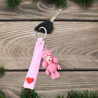Cute Cartoon Silicone 3D Key Chain with Metal