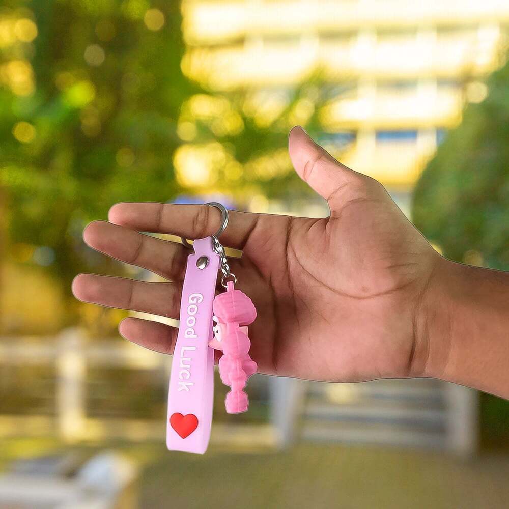Cute Cartoon Silicone 3D Key Chain with Metal