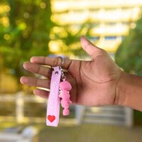 Cute Cartoon Silicone 3D Key Chain with Metal
