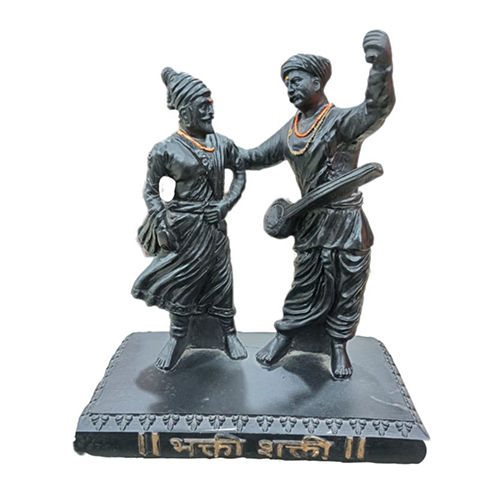 8 Inch Chatrapati Shivaji Maharaj Murti With Sant Tukaram Statue - Product Type: Sculpture