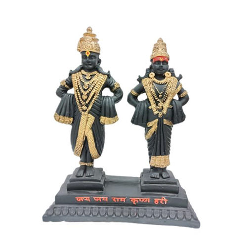 9 Inch Black Vitthal Rukmini Statue - Feature: Eco-Friendly