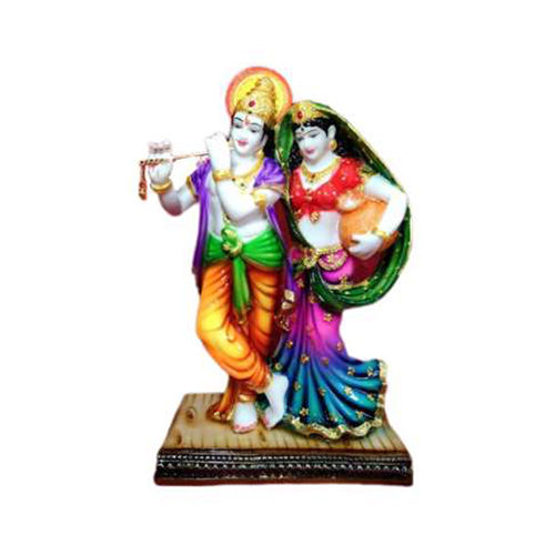 6010 16 Inch Multicolor Radha Krishna Statue - Feature: Easy To Clean