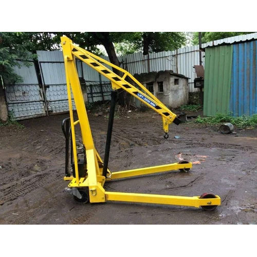 Hydraulic Floor Crane - Mild Steel, Lifting Capacity 0-5 Tonne, Lifting Height 0-20 Ft, Vibrant Yellow Color | Efficient Heavy Lifting Solution for Industrial Use