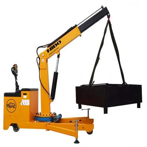 Hydraulic Mobile Floor Crane - Color: Yellow