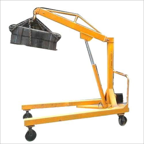 Hydraulic Mobile Floor Crane - Mild Steel, 0-5 Tonnes Lifting Capacity, 20 Feet Max Height, Bright Yellow | Safe And Efficient Industrial Lifting Solution