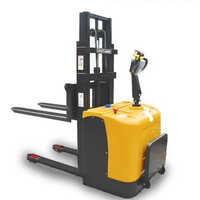 Mild Steel Hydraulic Pallet Stacker - 2450mm Height, 740mm Width | 1000kg Load Capacity, Easy To Use, Yellow & Black Finish