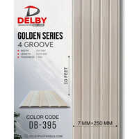4 Groove Golden PVC Wall Panel, For Residential, 10 inch x 10 feet