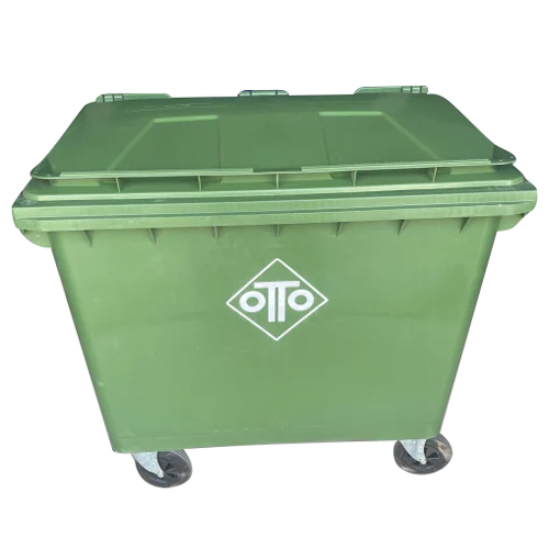 660 Ltrs Four Wheel Garbage Bin - Color: Green