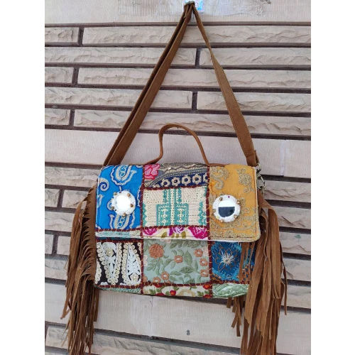 Designer Banjara Boho Bag With Leather Belt - Color: Any Color