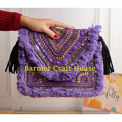 Cotton Banjara Boho Bag - Color: Assorted