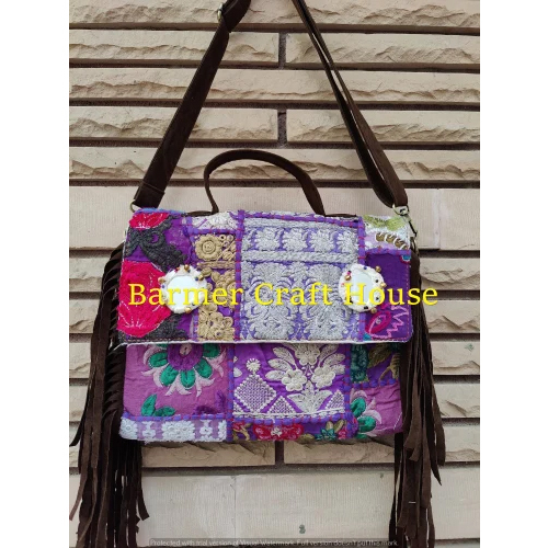 Banjara Patchwork Leather Clutch Bag - Color: Any Color