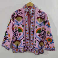Heavy Embroidered Suzani Jacket - Cotton Plus Size, Multicoloured, Full Sleeves | Breathable, Washable, Elegant Design For Cool Weather