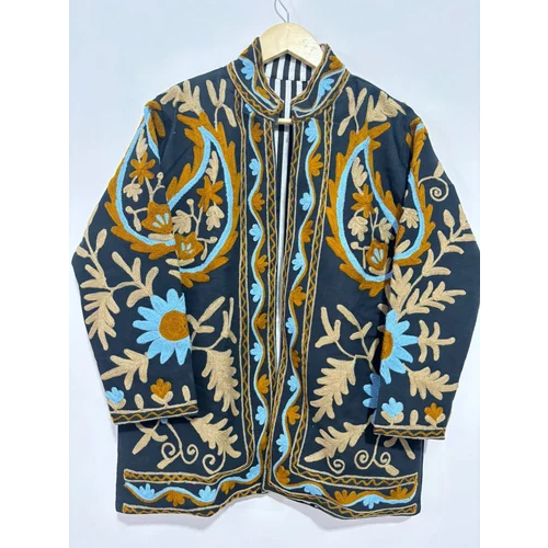 Cotton Suzani Hand Embroidery Jacket - Color: Multicoloured