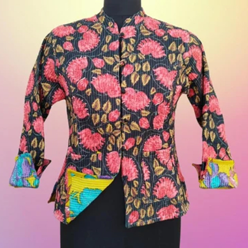 Cotton Quilted Reversible Jacket - Color: Multicolor