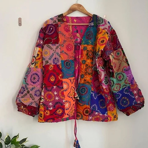 Phulkari Embroidery Jacket - Color: Multicolor