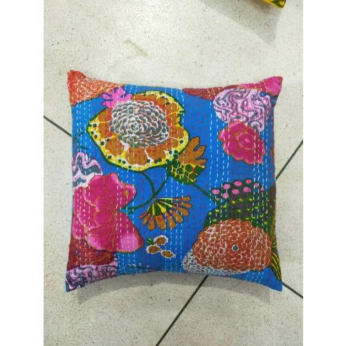 Kantha Work Cushion Cover - Color: Multicolor