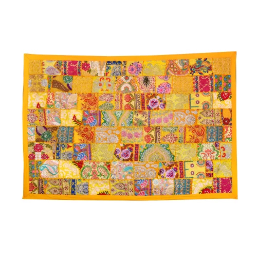 Embroidery Patchwork Wall Hanging - Color: Multicolor