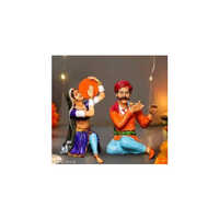 Resin Rajasthani Traditional Musical Couple Decorative Showpiece