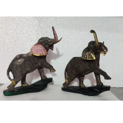 Marble Elephant Statue - Color: Black